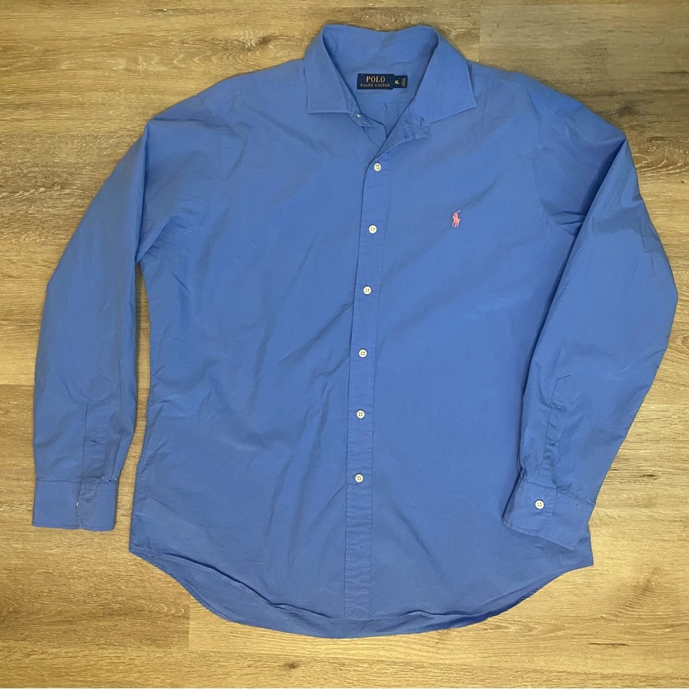 Polo Ralph Lauren Button Ip Shirt Blue Men’s Size XL